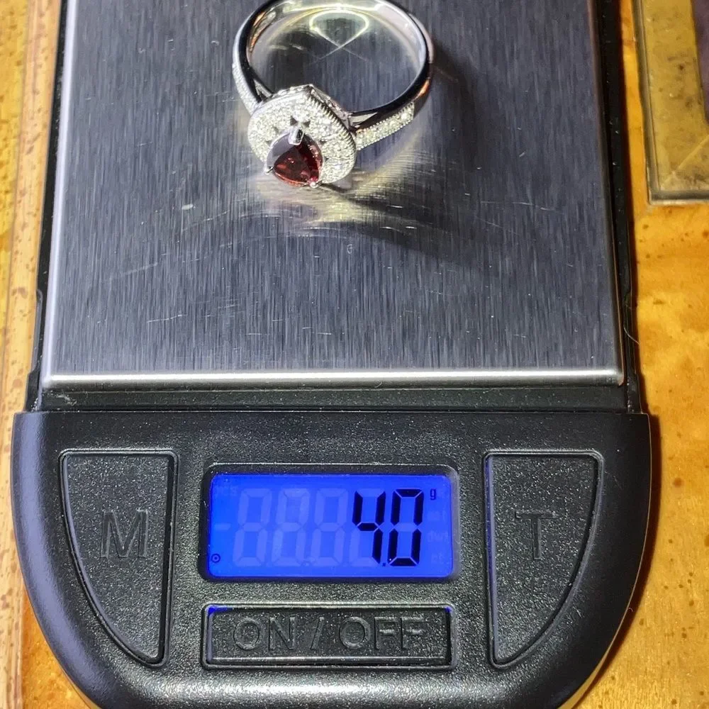Vermelho Red Garnet Sterling Silver Ring Size 9